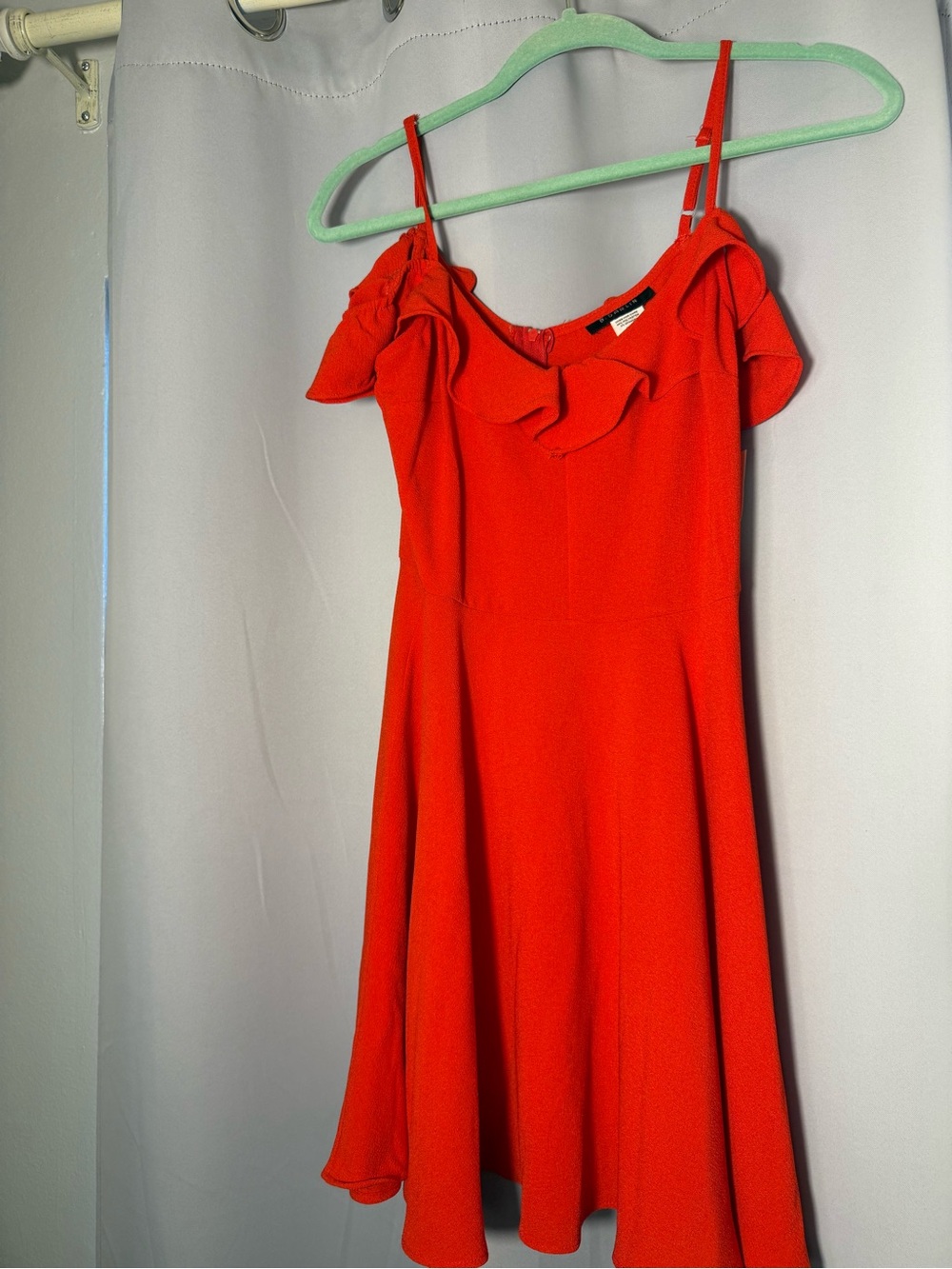 NWT B Darlin Vibrant Red Ruffle-Detail Mini Dress size 3/4